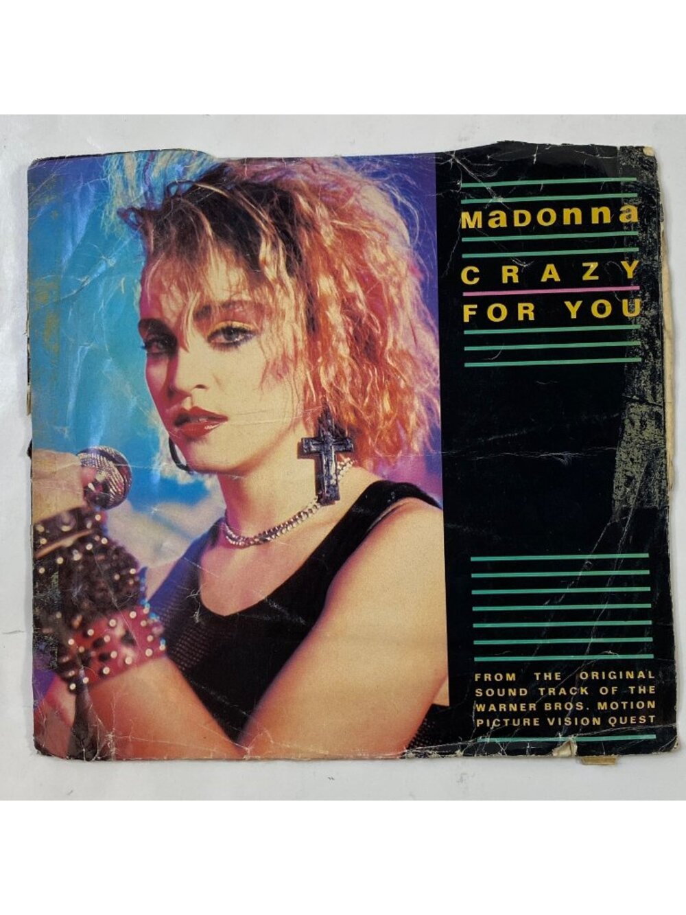Vintage 45 RPM Single Vinyl Record Madonna "Crazy For You"/"No More Words"